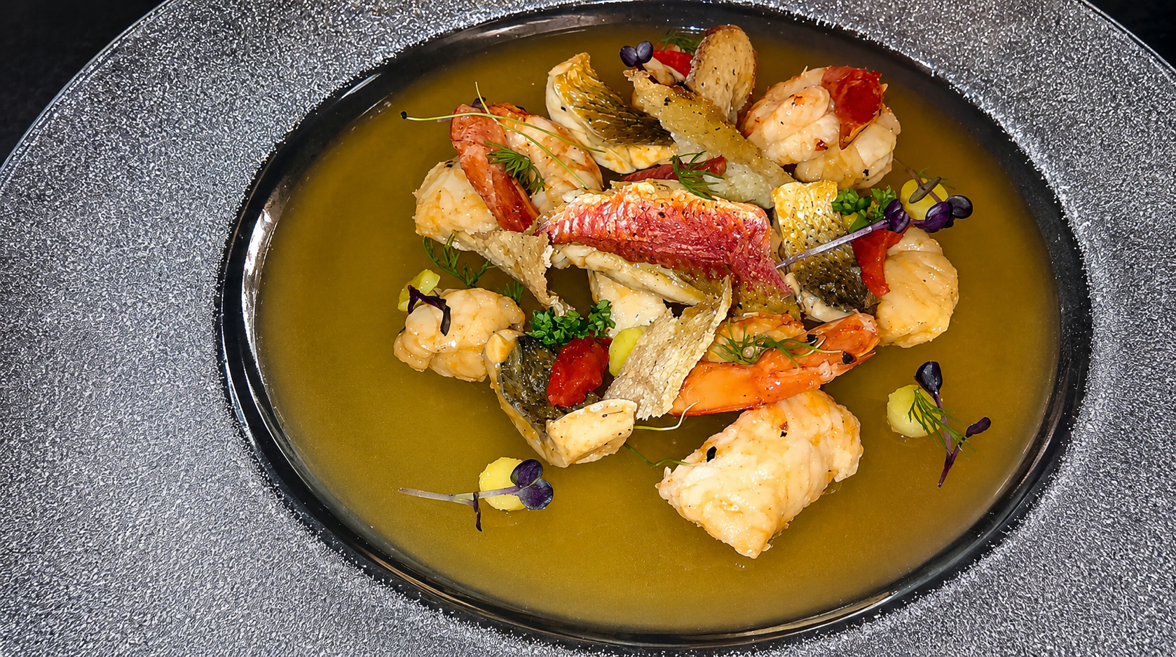 Refined Mediterranean seafood dish