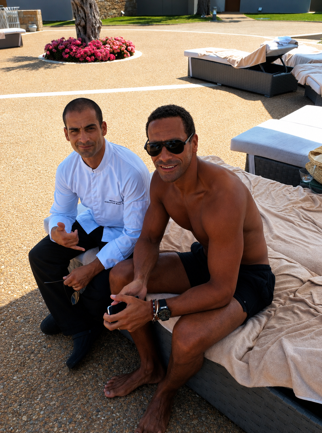 Chef Mehdi with a professional footballer guest